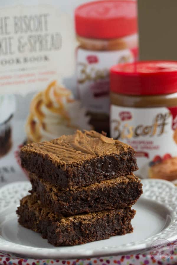 These fudgy Biscoff swirl brownies are the moistest and chewiest brownies ever! The Biscoff swirl on top gives this brownie that irresistible touch!