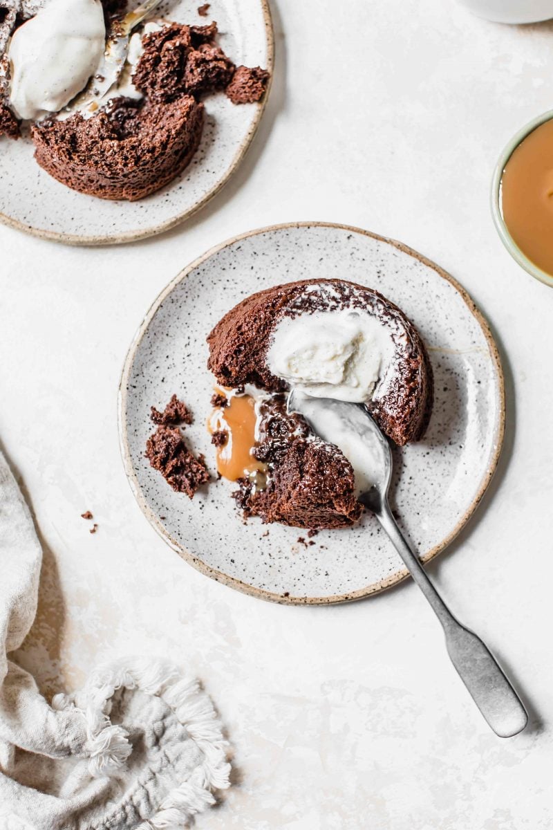 A decadent and rich molten lava cake for two! You'll love breaking into this!