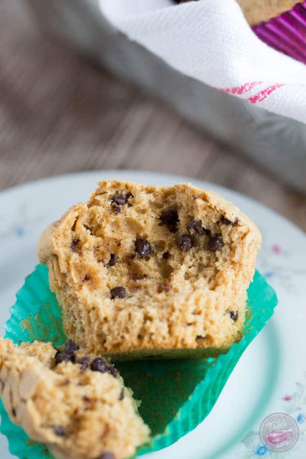 There's a secret to these fluffy whole wheat blend chocolate chip muffins! You're going to love these healthier muffins!