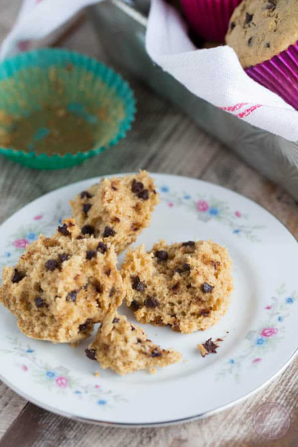 There's a secret to these fluffy whole wheat blend chocolate chip muffins! You're going to love these healthier muffins!