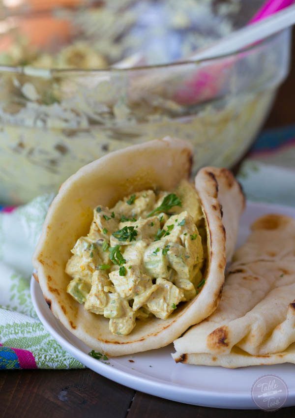 Curry chicken salad is the perfect side item to have at any gathering, especially one that is going to be a bit on the warm side! The cold curry chicken salad will be a refreshing bite!