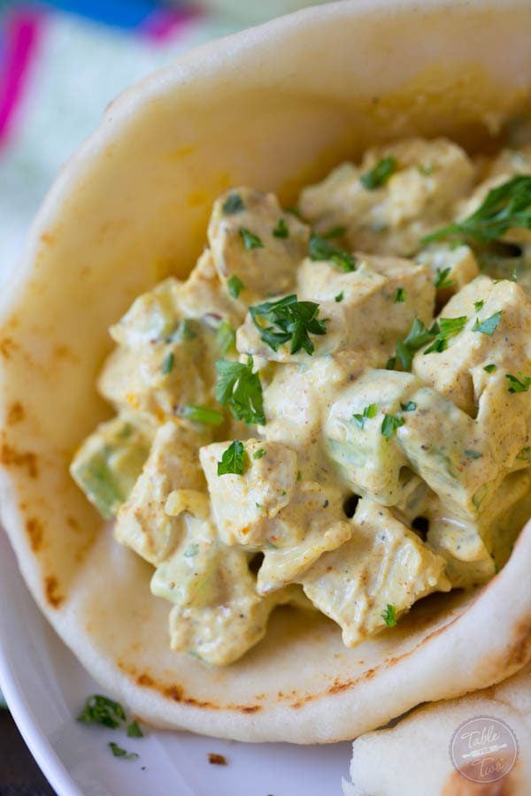 Curry chicken salad is the perfect side item to have at any gathering, especially one that is going to be a bit on the warm side! The cold curry chicken salad will be a refreshing bite!