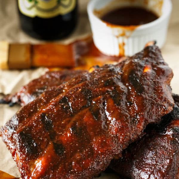 These beer-bq baby back ribs for two are the perfect grilling recipe for occasions that you're celebrating with a small crowd! The sauce alone is finger-licking good!