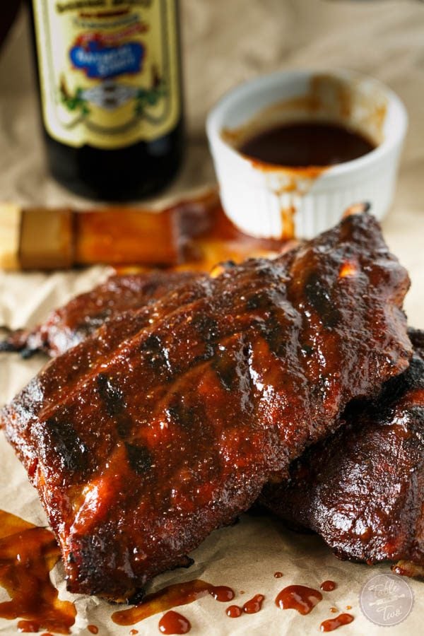 These beer-bq baby back ribs for two are the perfect grilling recipe for occasions that you're celebrating with a small crowd! The sauce alone is finger-licking good!
