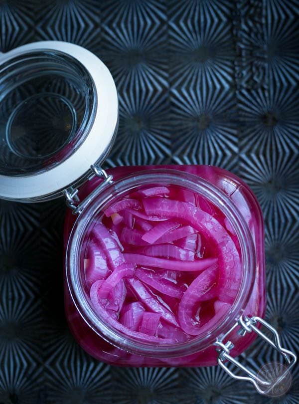 Making pickled red onions could not be simpler! With the tangy sweet results, you are going to want to top this on every dish you can think of!