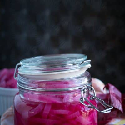 Making pickled red onions could not be simpler! With the tangy sweet results, you are going to want to top this on every dish you can think of!