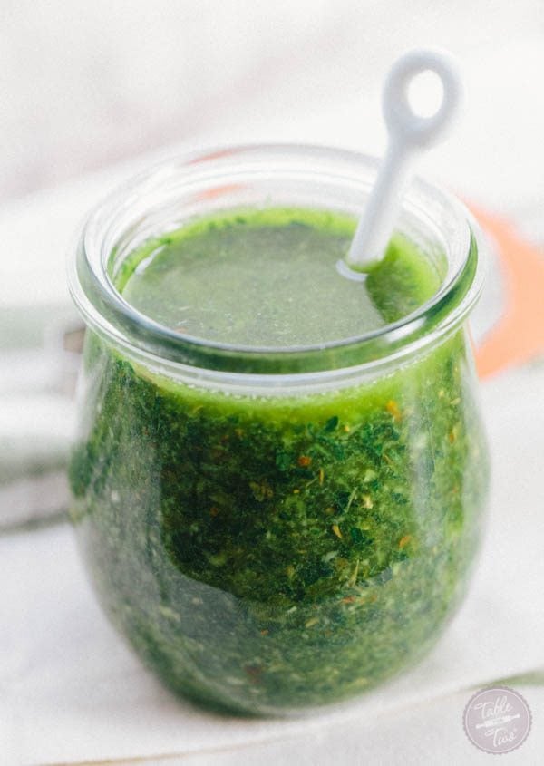 Chimichurri sauce is the perfect addition to any meats or veggie dishes! Easy to make so there's no need for the store-bought stuff!