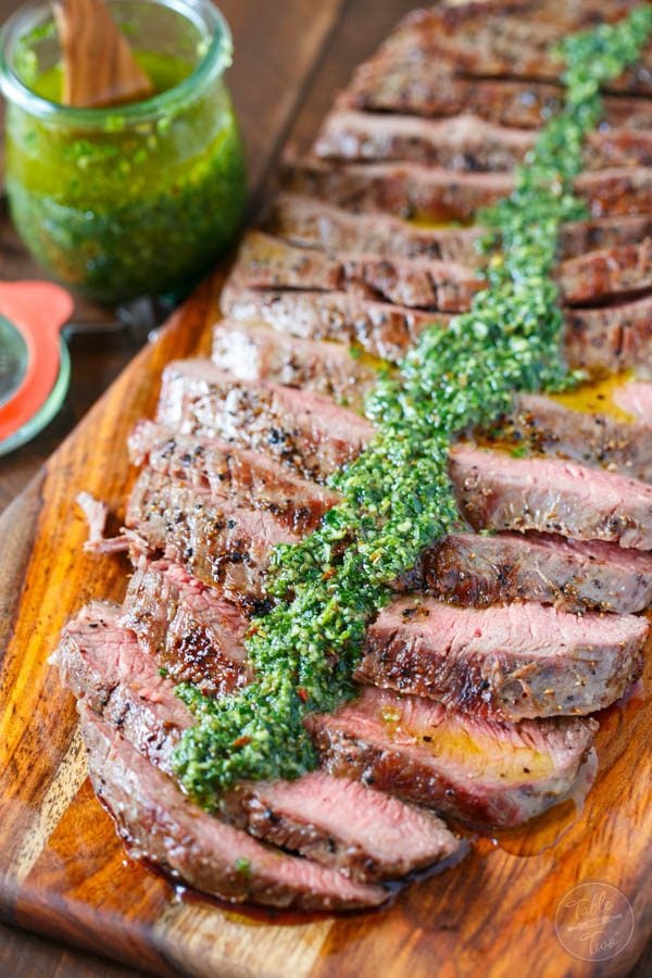 Grilled Flank Steak with Chimichurri - Erin Lives Whole