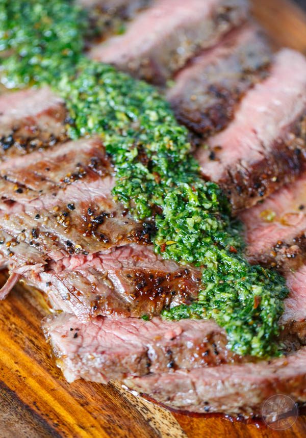 Grilled flank steak with homemade chimichurri sauce is the perfect summertime recipe! Dust off those grills and get your steak on!