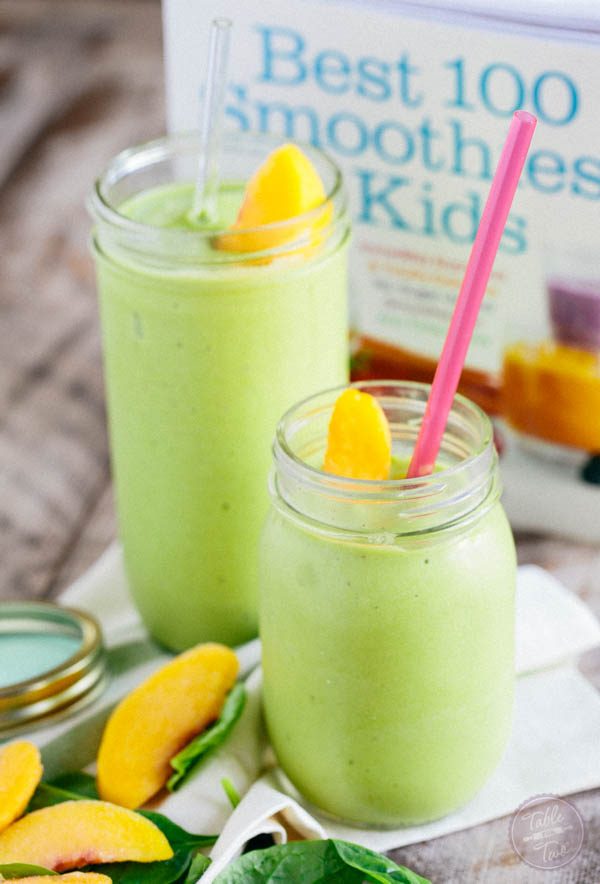 The perfect peachy green smoothie to give you that midday kick! Sneak those veggies into this smoothie and your kids will NEVER know!