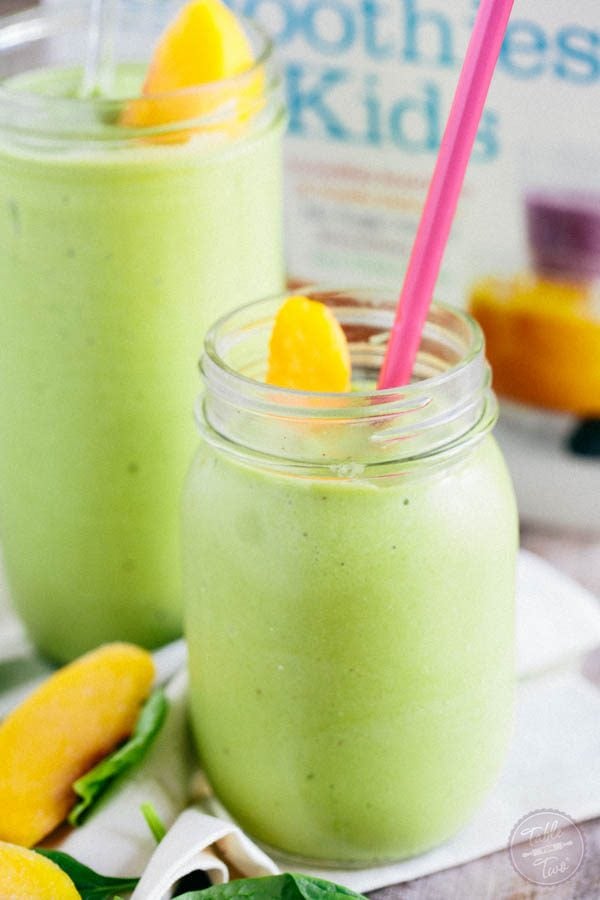 The perfect peachy green smoothie to give you that midday kick! Sneak those veggies into this smoothie and your kids will NEVER know!