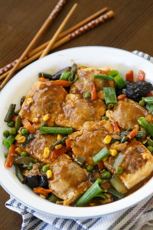 Stuffed tofu is a childhood favorite of ours and maybe it will be one of your favorites too!