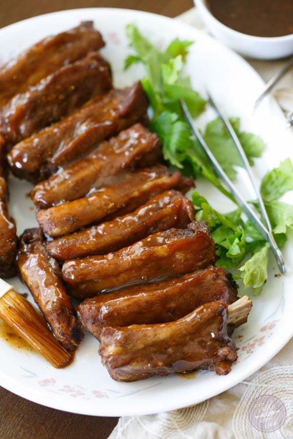 Hoisin-glazed spare ribs are a delicious addition to your Chinese-themed weeknight menu! It's so easy to make and the sauce is the perfect sweet/salty combination!