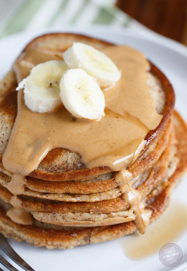 Paleo cashew butter pancakes for two are perfectly portioned for two. They make the best weekend brunch item or a quick weekday breakfast!