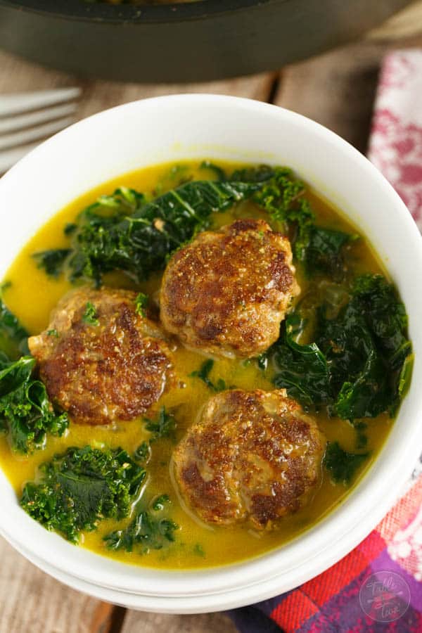 Curry Meatballs and Kale Stew