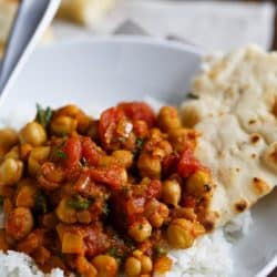 If you love Indian flavors, chana masala is a quick and easy way to enjoy this flavorful, warm, and hearty classic Indian dish!