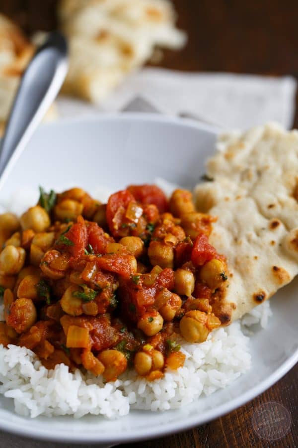 If you love Indian flavors, chana masala is a quick and easy way to enjoy this flavorful, warm, and hearty classic Indian dish!