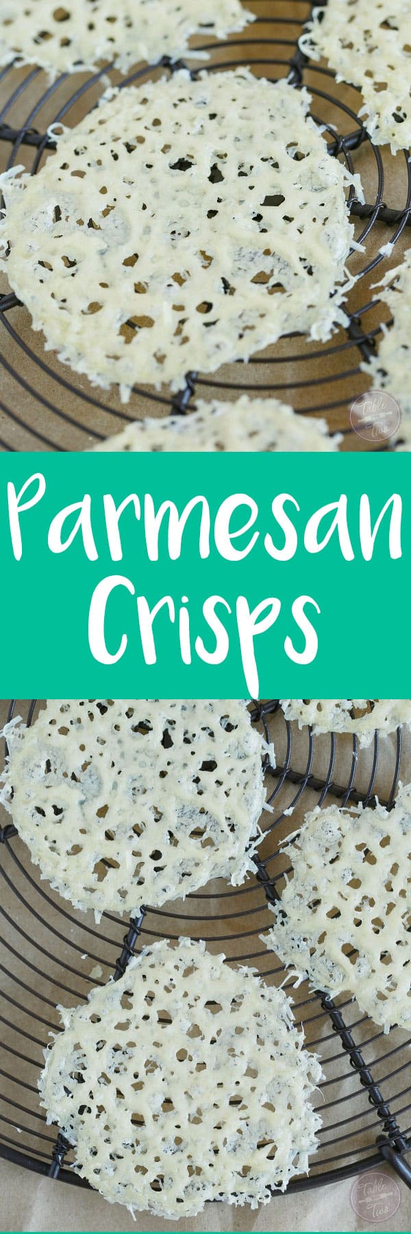Parmesan crisps are the easiest and best salad or soup toppers ever! It gives your dish that extra cheesy crunch! You'll find any excuse to make and use these guys!