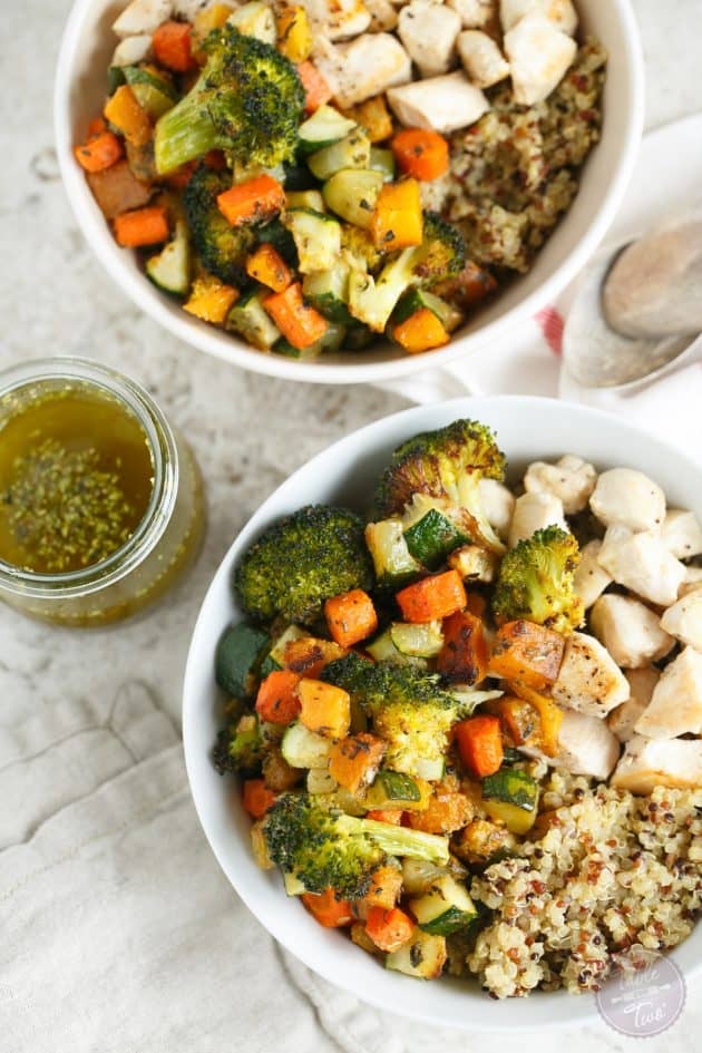 Quinoa Bowls with Roasted Vegetables and Chicken | Table for Two