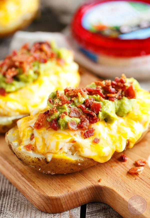 Twice-baked loaded ranch potatoes are the perfect appetizers for any game day or potluck! Everyone will love the tastes of these!