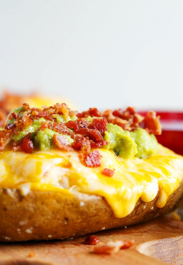 Twice-baked loaded ranch potatoes are the perfect appetizers for any game day or potluck! Everyone will love the tastes of these!
