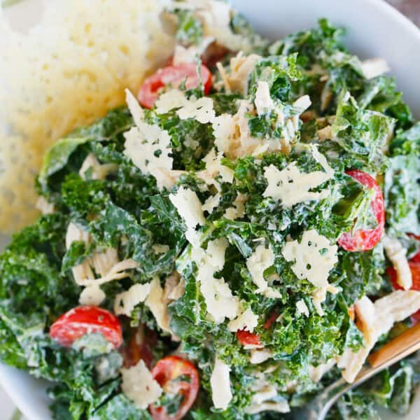 This salad will be your new obsession! Based off of Sweetgreen's kale caesar, you will wonder how you've lived without this salad for so long!