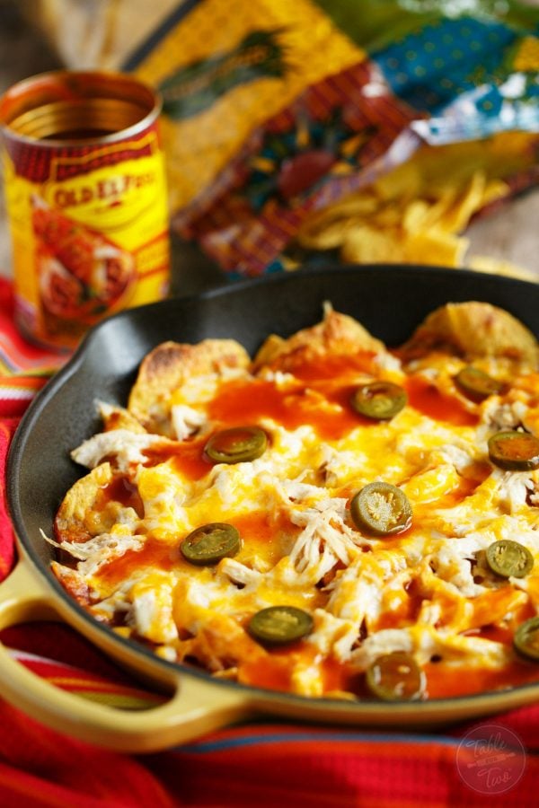 Cheesy, easy, spicy, and perfect for the big game! You might need to make an extra skillet of these! #sponsored #oldelpaso