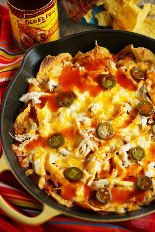 Cheesy, easy, spicy, and perfect for the big game! You might need to make an extra skillet of these! #sponsored #oldelpaso