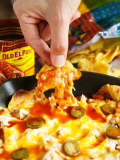 Cheesy, easy, spicy, and perfect for the big game! You might need to make an extra skillet of these! #sponsored #oldelpaso