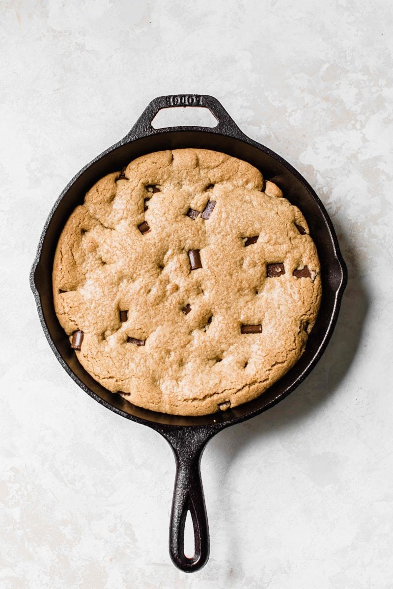 The trifecta of all cookies! Coconutty, chocolatey, soft, chewy, and crispy. All in a skillet!