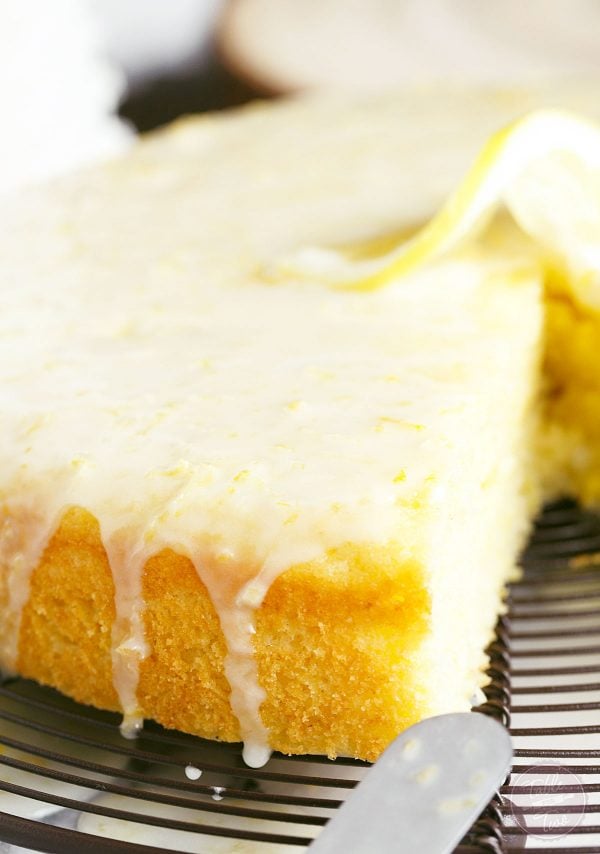 This lemon cornmeal cake is the ultimate way to ring in spring! It's so light and cornmeal gives this cake a subtle but distinct texture! You will love the glaze on top too. If you love all things lemon, this cake has your name on it!