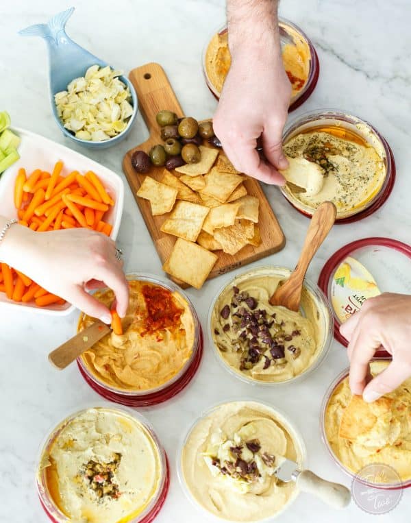 Having an unofficial meal by having a hummus party with friends! #hummusparty #sabra