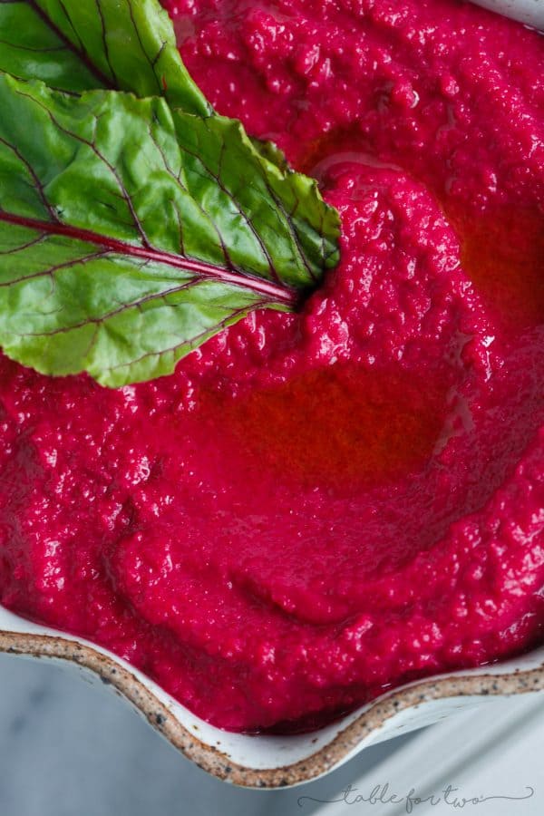 Your tastebuds won't miss a beet when you make this beet hummus! Its vibrant color will attract anyone over to dip to their heart's content!