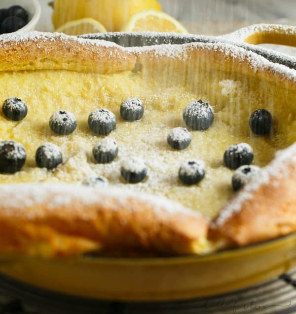 Your new favorite brunch item! Lemon blueberry Dutch baby!