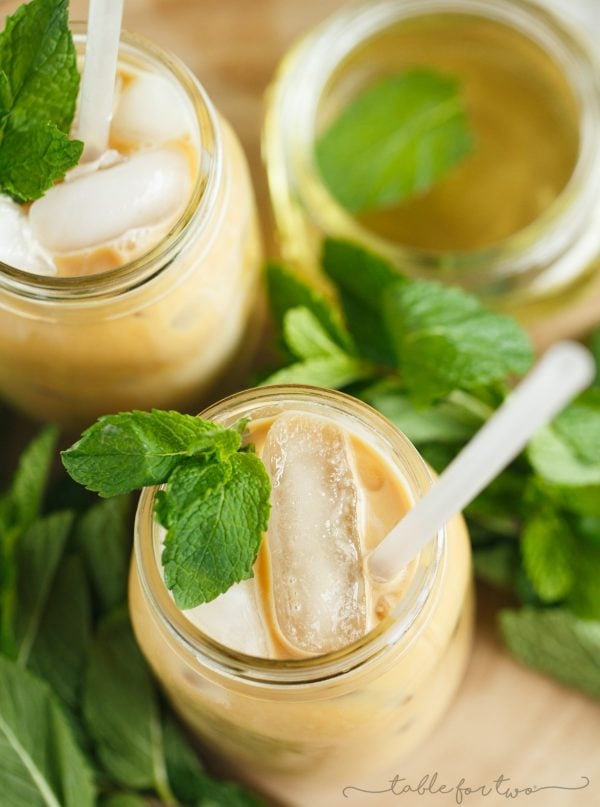 If you love coffee, you will love adding mint to your morning or afternoon cup! This iced mint latte is so refreshing and you'll wonder why you never added mint to your coffee in the first place!