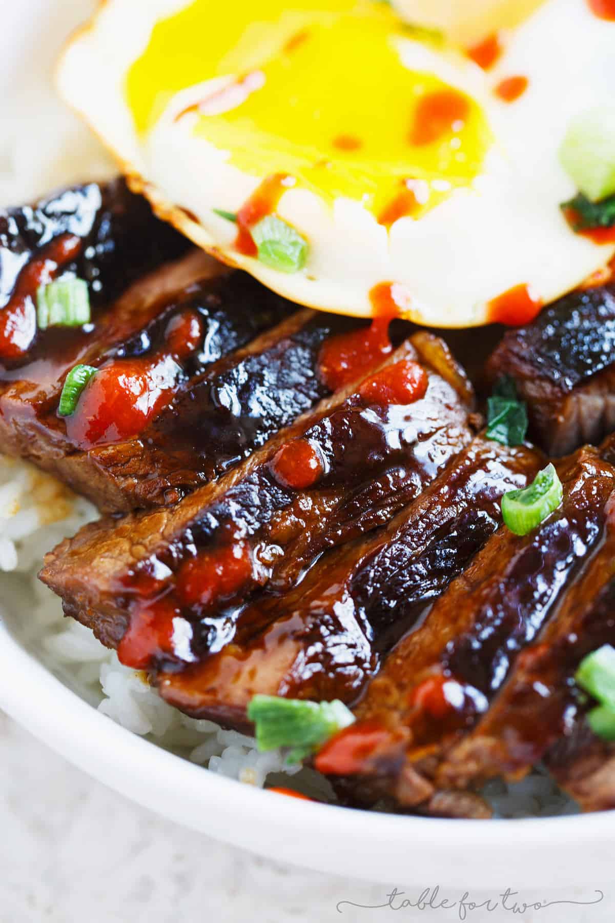 These Korean galbi bowls are so full of flavor after marinating them in a delicious sauce overnight! Build your Korean galbi bowl however you want with whatever you desire!