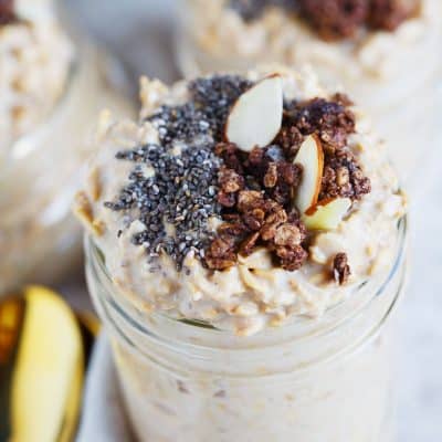 Coconut latte overnight oats is your answer to breakfast! They're so creamy and so incredibly easy to whip up! It takes zero effort and you'll have breakfast ready for you when you wake up.