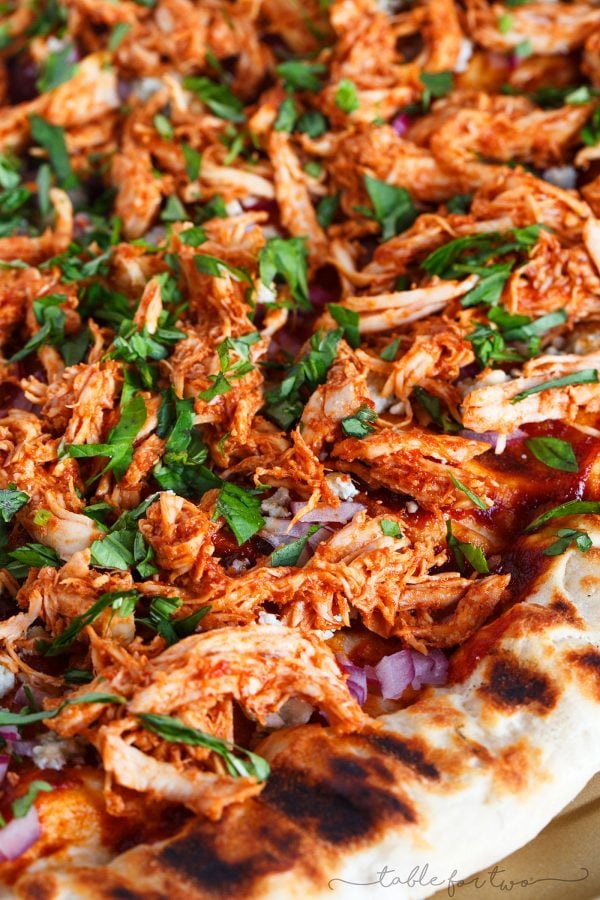 Fire up your grill and make the classic BBQ chicken pizza on the grill!