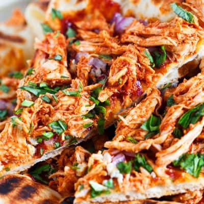 Fire up your grill and make the classic BBQ chicken pizza on the grill!