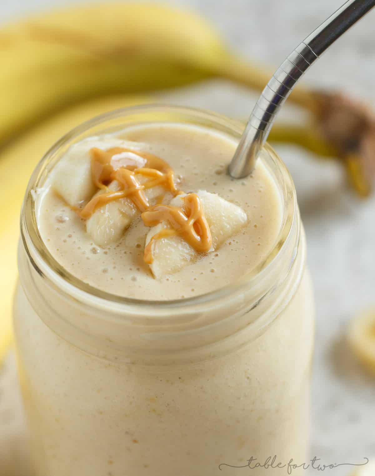 Banana Peanut Butter And Date Smoothie Table For Two By Julie Chiou