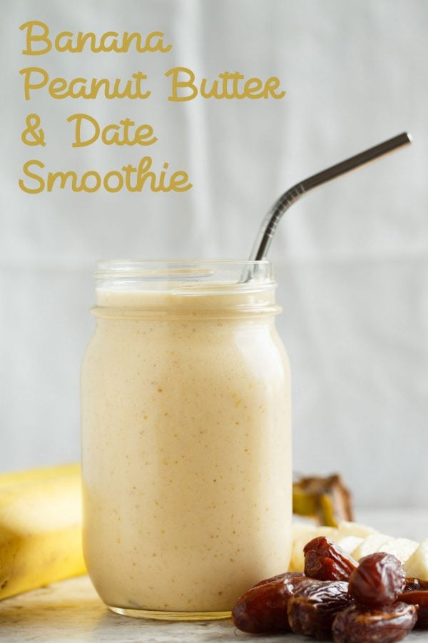 This banana peanut butter & date smoothie is a healthy alternative to curb your sweet tooth! Sweetened naturally with dates, this smoothie is going to be your new favorite "dessert!"