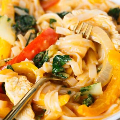 Curry lemongrass chicken noodle bowl is pure comfort for those days you aren't feeling the best or you just want a deliciously creamy and flavorful dinner!
