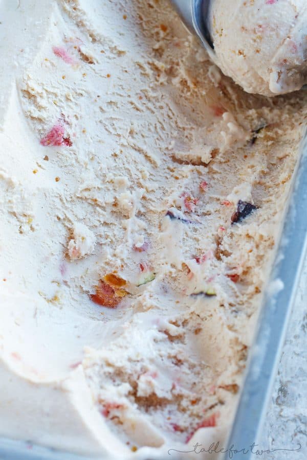 This fig and honey mascarpone ice cream is a beautiful pale pink with the most incredibly rich and creamy texture! The taste is out of this world and a great way to use your figs!