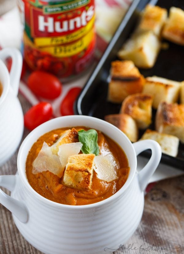 A gorgeous creamy and smooth fire-roasted tomato, pumpkin, and corn soup that uses @huntschef fire-roasted diced tomatoes. The flavors go so well together and it's the perfect compliment to add to your dinner table. Serve with some crusty bread and you've got yourself a comforting and healthy meal! #HuntsDifference #ad