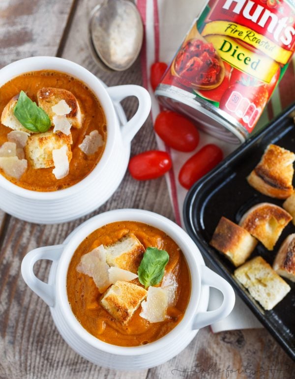 A gorgeous creamy and smooth fire-roasted tomato, pumpkin, and corn soup that uses @huntschef fire-roasted diced tomatoes. The flavors go so well together and it's the perfect compliment to add to your dinner table. Serve with some crusty bread and you've got yourself a comforting and healthy meal! #HuntsDifference #ad