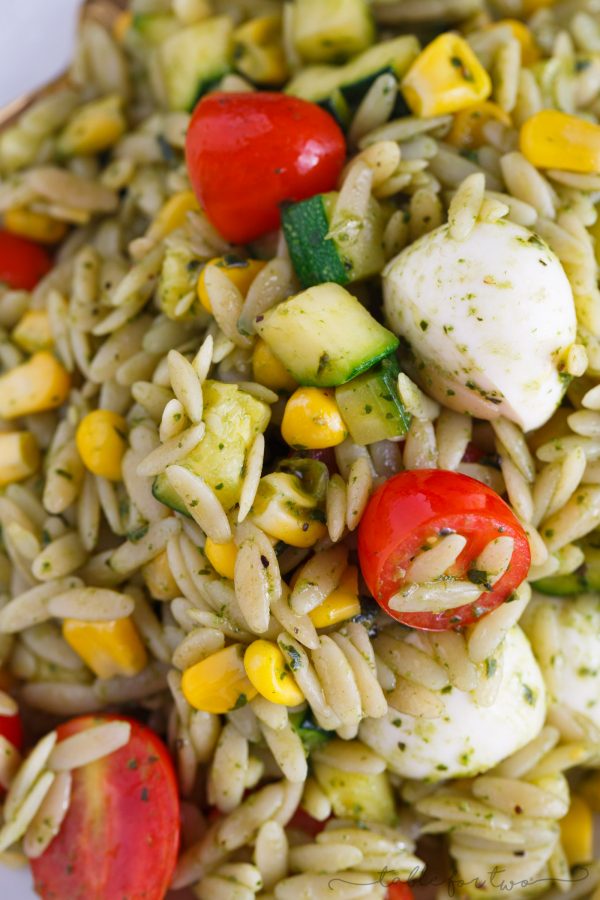 This end of summer pasta salad is a great way to use up the summer's finest ingredients (zucchini, corn, tomatoes, and basil) but realistically, it is great year-round! Easy to put together and it is great served chilled or warm!