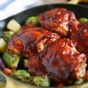 This easy one-skillet bbq chicken and vegetables dish is the perfect busy weeknight meal! One-skillet also means less dishes and we can all live with that!