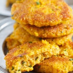 A fun, new way to enjoy quinoa during pumpkin season! This recipe is a unique way incorporate pumpkin into a savory recipe that you've never thought to try before! Pumpkin quinoa parmesan fritters are going to be your new favorite side dish to accompany your dinner this season!