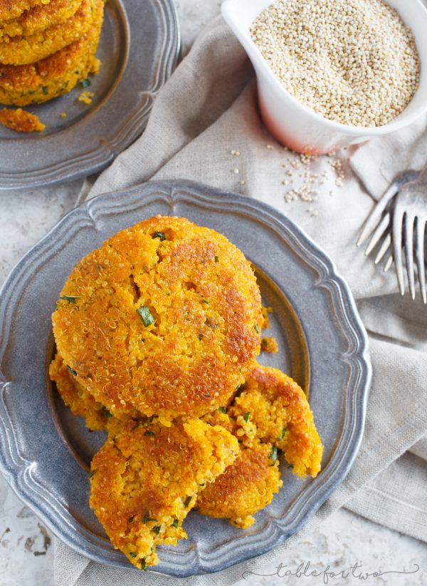 A fun, new way to enjoy quinoa during pumpkin season! This recipe is a unique way incorporate pumpkin into a savory recipe that you've never thought to try before! Pumpkin quinoa parmesan fritters are going to be your new favorite side dish to accompany your dinner this season!