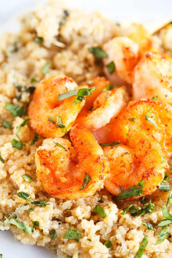 Garlic Butter Shrimp and Quinoa Table for Two® by Julie Chiou